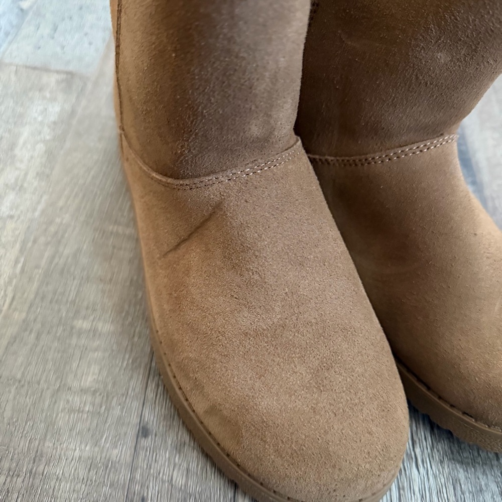 Womens Sarah Suede Shearling Winter Boots - Universal Thread Tan Brown 8 - Picture 10 of 12